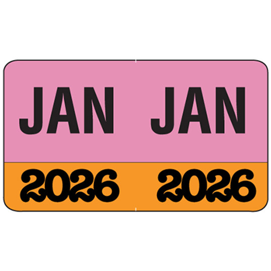 Month/Year Labels 2026 - January - 225 Labels Per Pack