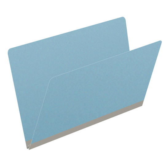 Blue legal size end tab classification folder with 2" gray tyvek expansion. 25 pt type 3 pressboard stock. Packaged 25/125.