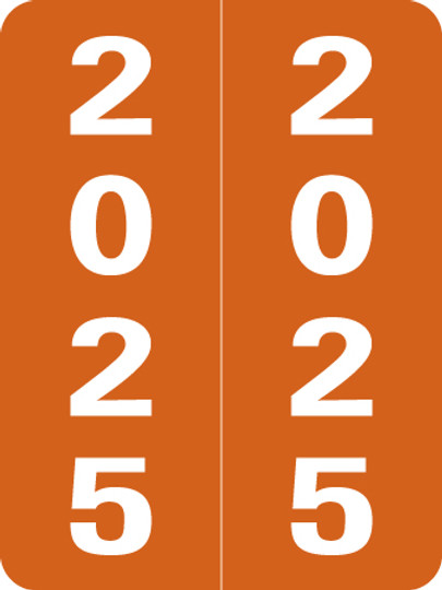 2025 Brown Year Labels - 2" Inch, 500 Labels