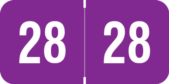 2028 Purple Year Labels - RINGBOOK Inch, Varied Labels