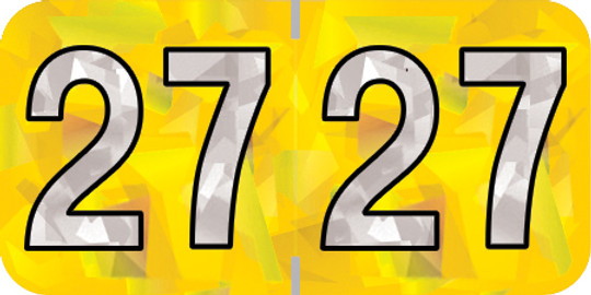 2027 Yellow Year Labels - 3/4" Inch, 500 Labels