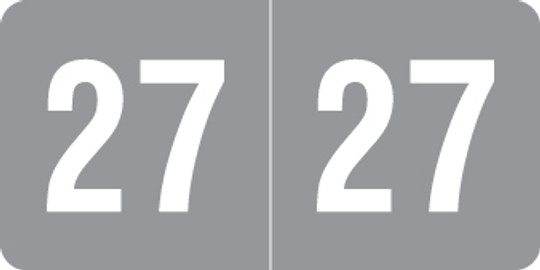 2027 Gray Year Labels - 1/2" Inch, Varied Labels