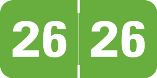 2026 Green Year Labels - 3/4 Inch, 500 Labels