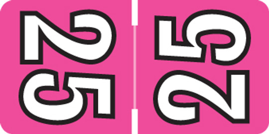 2025 Fuschia Year Labels - JWL Inch, 500/Labels