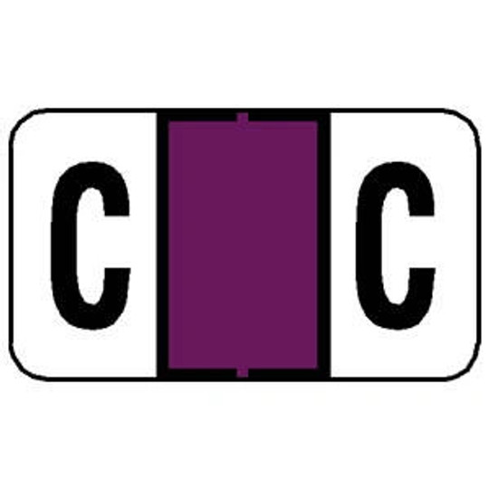 Tabbies 71523 - JETER 5800, 7100, 7200 COMPATIBLE ALPHA 71520 LABEL SERIES, 1" ALPHA LABEL 'C', PURPLE, 15/16"H x 1-5/8"W, 252/PACK