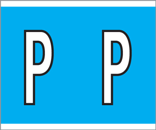 A-Z Labels Kardex PSF 139 Compatible 1-1/4" 'P' BLUE - 210/Pkg