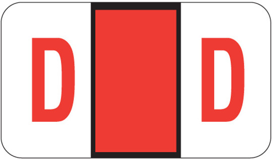 A-Z Labels POS Laminated Compatible 15/16" 'D' RED - 500/Roll