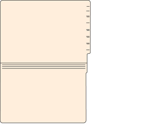 14pt Manila Legal End Tab Folder 1-ply Undercut - 500/Case