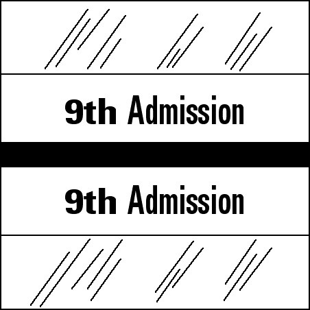 Admission Index Tabs '9TH ADMISSION' BLACK - 100/Pkg