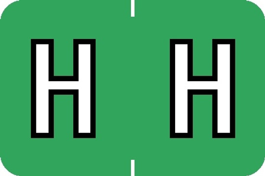 A-Z Labels Colwell Compatible 1" 'H' LT GREEN - 240/Pkg