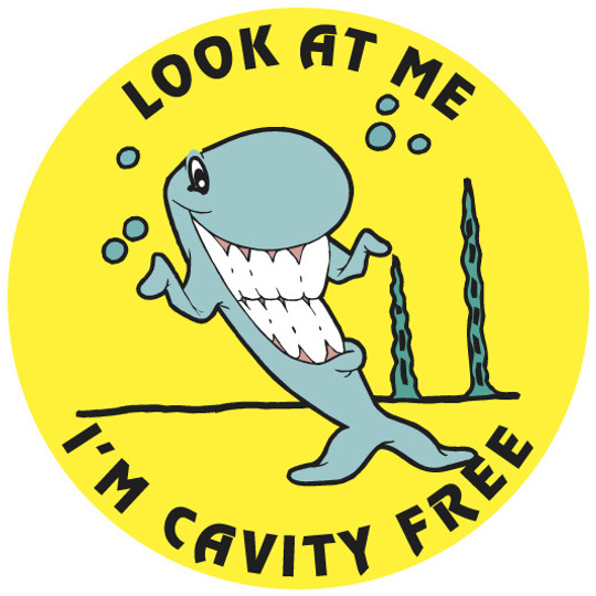 Children's Sticker Labels 1-3/4" 'I'M CAVITY FREE' - 100/Roll