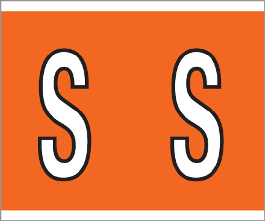 A-Z Labels Kardex PSF 139 Compatible 1-1/4" 'S' ORANGE - 210/Pkg