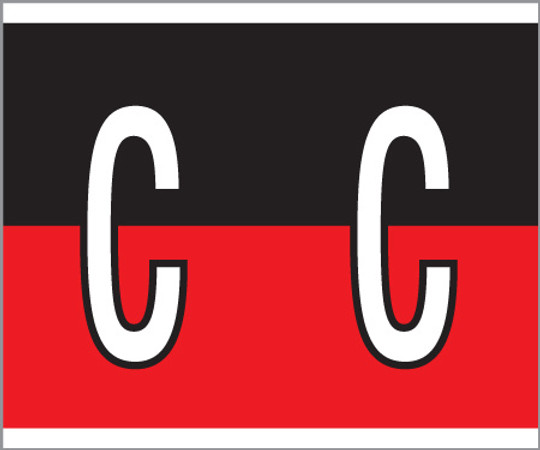 A-Z Labels Kardex PSF 139 Compatible 1-1/4" 'C' BLACK/RED - 210/Pkg