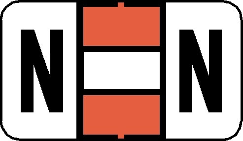 A-Z Labels Jeter Compatible 15/16" 'N' ORANGE - 252/Pkg