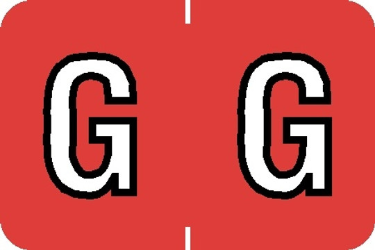 A-Z Labels Colwell Compatible 1" 'G' CORAL - 240/Pkg