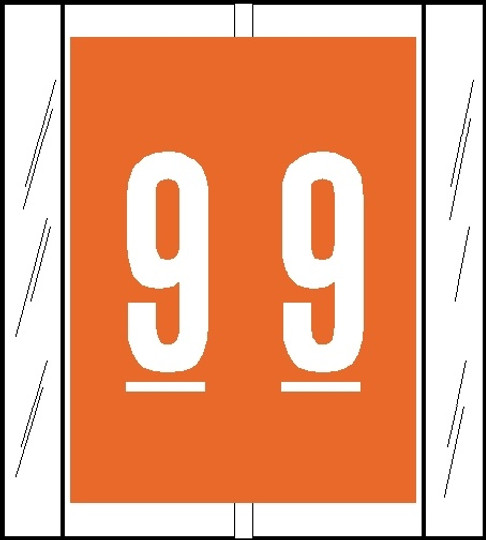 0-9 Labels Col'R'Tab '#9' ORANGE
1-2/3" (Acme Visible Compatible) - 500/Roll