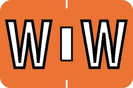 A-Z Labels Colwell Compatible 1" 'W' LT ORANGE - 240/Pkg