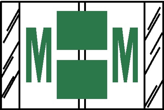 A-Z Labels Col'R'Tab 1" 'M' LT GREEN
(Tab Compatible) - 100/Pkg