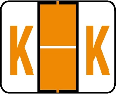 A-Z Labels Tab/Smead Compatible 1" 'K' LT ORANGE - 500/Roll
