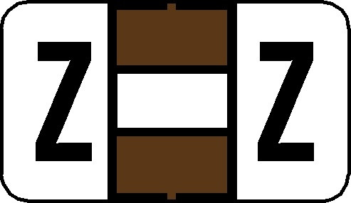 A-Z Labels Jeter Compatible 15/16" 'Z' WHITE/BROWN - 240/Pkg