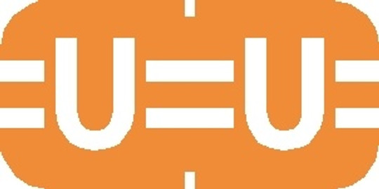 A-Z Labels Tab Compatible 1/2" 'U' LT ORANGE - 500/Roll