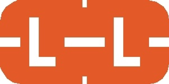 A-Z Labels Tab Compatible 1/2" 'L' DK ORANGE - 500/Roll