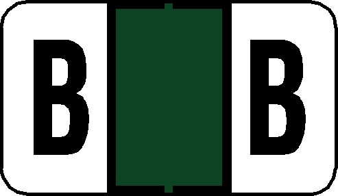 A-Z Labels Jeter Compatible 15/16" 'B' DK GREEN - 500/Roll