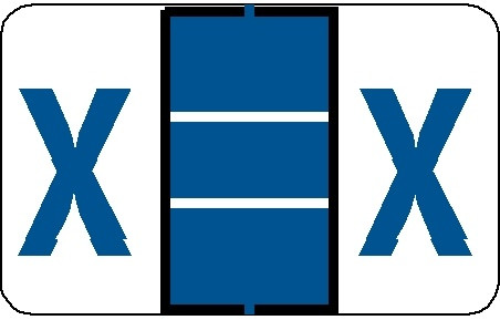 A-Z Labels Tab Compatible 1" 'X' BLUE - 500/Roll