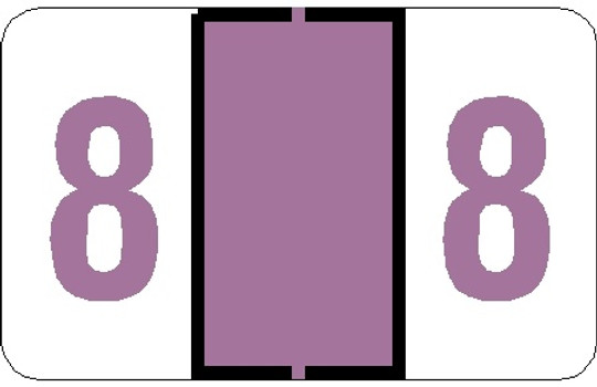0-9 Labels Tab Compatible 1" '#8' LILAC - 500/Roll