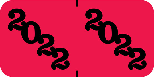 Yearcode Labels Jeter Compatible 3/4" '22' RED - 500/Roll