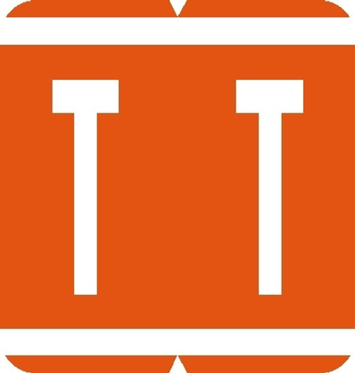 A-Z Labels GBS/VRE Compatible 1-5/16" 'T' ORANGE - 550/Roll