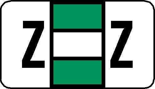A-Z Labels POS Compatible 15/16" 'Z' BLUE GREEN - 240/Pkg