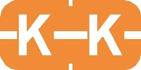 A-Z Labels Tab Compatible 1/2" 'K' LT ORANGE - 500/Roll