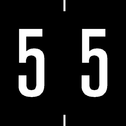 0-9 Labels Ames Compatible 1-7/8" '#5' BLACK - 500/Roll