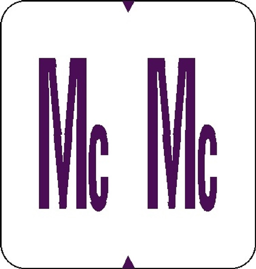 A-Z Labels GBS/VRE Compatible 1-5/16" 'MC' PURPLE/WHITE - 550/Roll