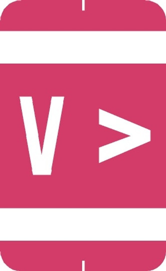A-Z Labels Smead Compatible 1-5/8" 'V' PINK - 250/Roll