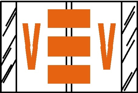 A-Z Labels Col'R'Tab 1" 'V' ORANGE
(Tab Compatible) - 100/Pkg