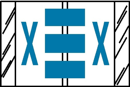 A-Z Labels Col'R'Tab 1" 'X' BLUE
(Tab Compatible) - 100/Pkg