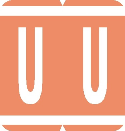 A-Z Labels GBS/VRE Compatible 1-5/16" 'U' PINK - 550/Roll