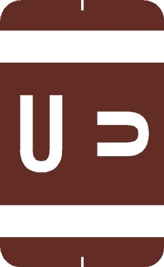 A-Z Labels Smead Compatible 1-5/8" 'U' DK BROWN - 250/Roll