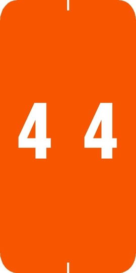 0-9 Labels Smead Compatible 2" '#4' ORANGE - 250/Roll