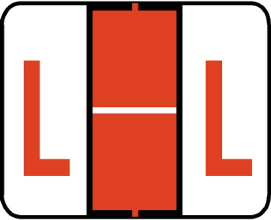 A-Z Labels Tab Compatible 1" Kimdura 'L' DK ORANGE - 500/Roll