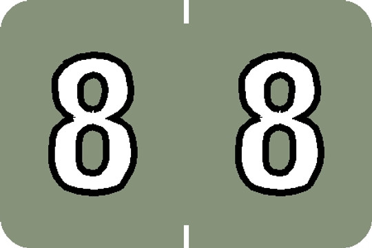 0-9 Labels Barkley Compatible 1" '#8' GRAY - 500/Roll