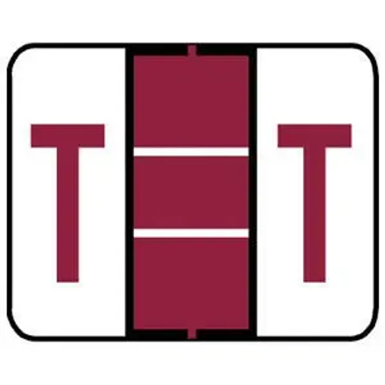 A-Z Labels Tab/Smead Compatible 1" 'T' RED - 240/Pkg