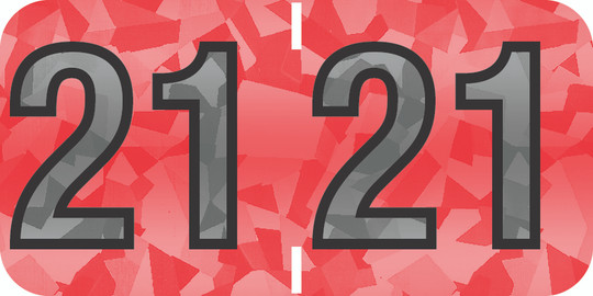 Yearcode Labels PMA Holographic Compatible 3/4" '21' RED - 500/Roll