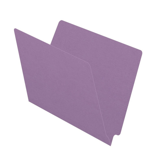 End Tab Folder, 11 Pt. Lavender Colored Stock - Letter Size - Reinforced Tab - Bonded Fasteners in Positions 3 & 5 - 50/Box