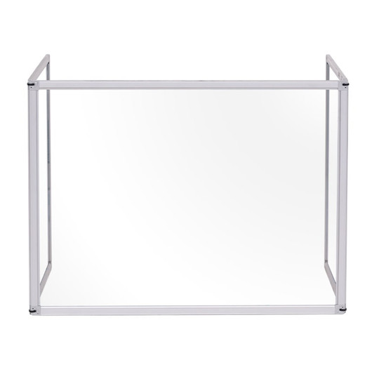 Trio Glass Desktop Divider - Triple-Sided Aluminum Frame Protection