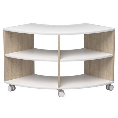 Low Curved Classroom Shelf with Dual Access for Organized Learning Spaces