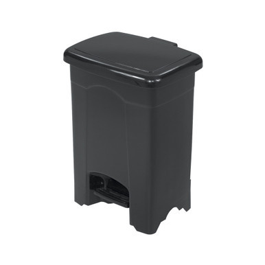 4-Gallon Plastic Step-On Trash Can with Self-Closing Lid