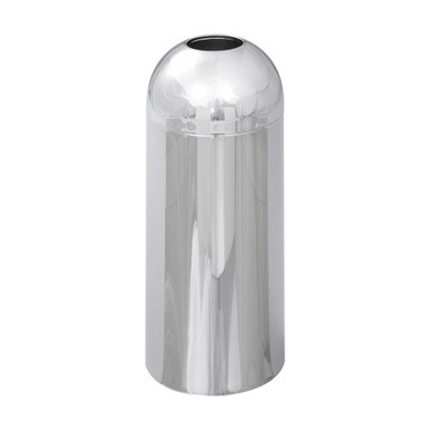 Open Top Dome Trash Can with Steel Construction 15 Gallon